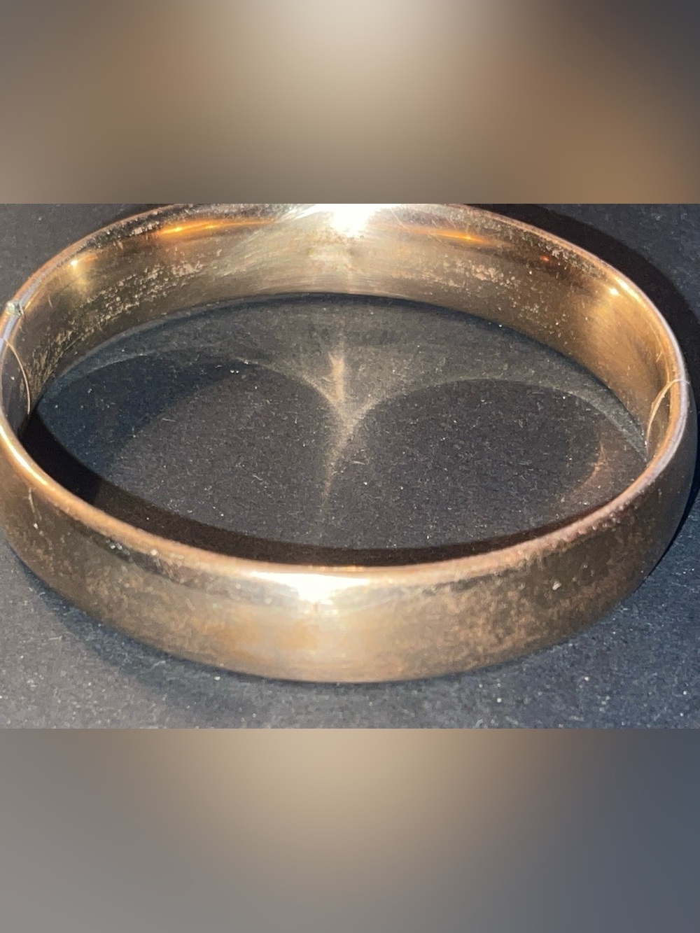 Antique Victorian MH & Co Gold Shell Hinged Bangle Bracelet, c. 1900, Heavy 36g